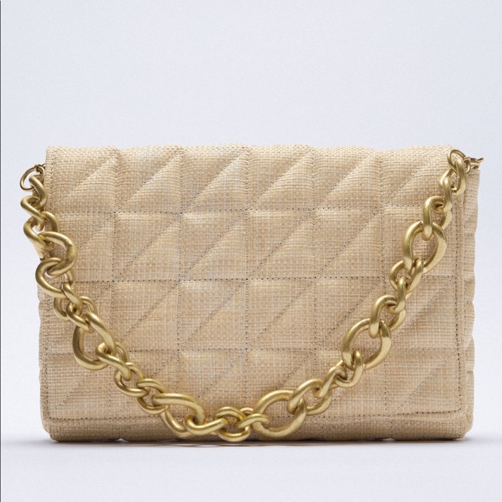 Zara Quilted Chain Strap Shoulder Bag